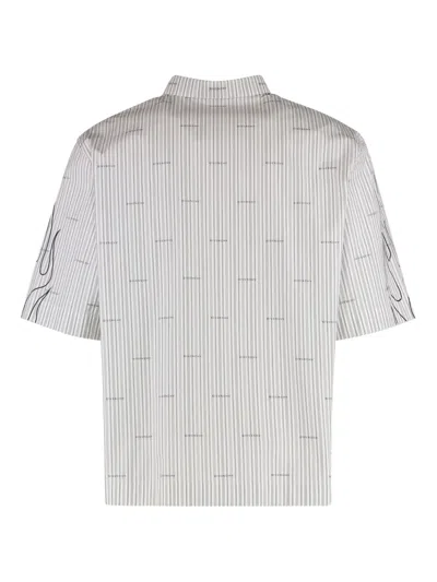 Givenchy Striped Cotton Shirt In Gray