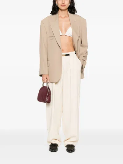 Stella Mccartney Pleated Trousers In Neutral
