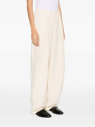 Stella Mccartney Pleated Trousers In Neutral