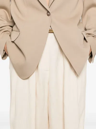 Stella Mccartney Pleated Trousers In Neutral