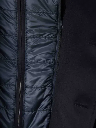 Herno Detachable-lining Buttoned Coat In Blue