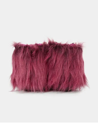 Marni Faux-fur Lace-up Boots In Burgundy