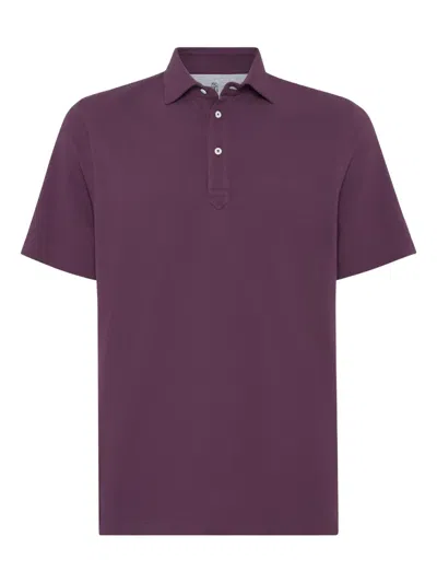 Brunello Cucinelli Cotton Polo Shirt In Purple