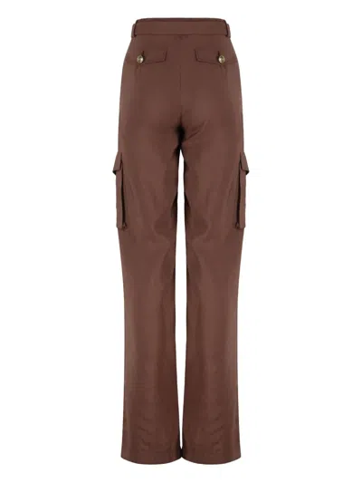 Versace Jeans Couture Utility Cargo Trousers Embellished Buttons In Brown