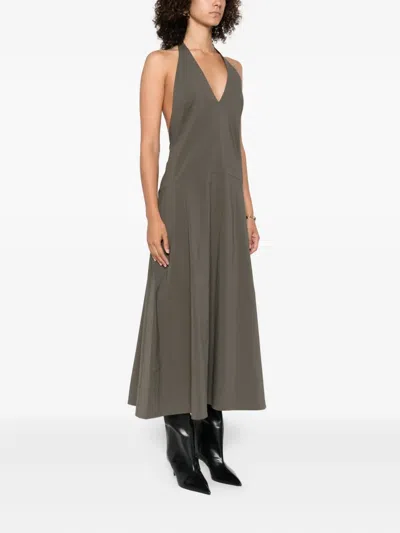 St Agni Halterneck Sleeveless Maxi Dress In Neutral