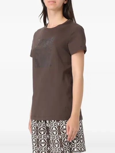 Max Mara Crystal-embellished T-shirt In Black