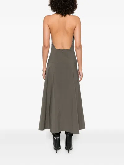 St Agni Halterneck Sleeveless Maxi Dress In Neutral
