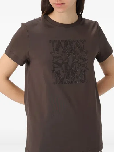 Max Mara Crystal-embellished T-shirt In Black