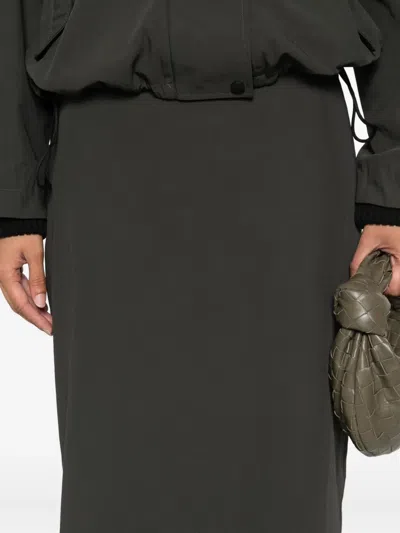 St Agni Low-waist Column Maxi Skirt In Green