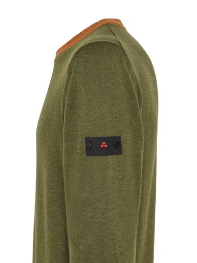 Peuterey Colour-block Crew-neck Sweater In Green