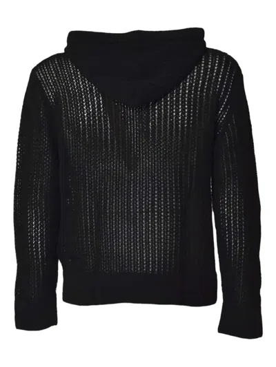 Amish Semi-sheer Hoodie In Black