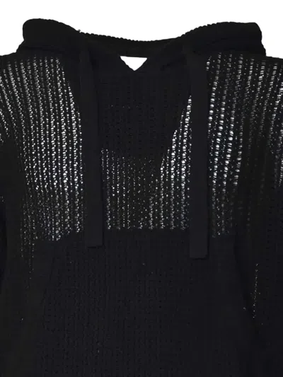 Amish Semi-sheer Hoodie In Black