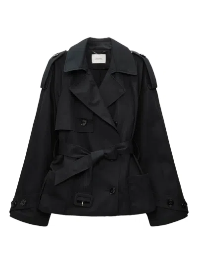 Dorothee Schumacher Belted Double-breasted Trench Coat In Black