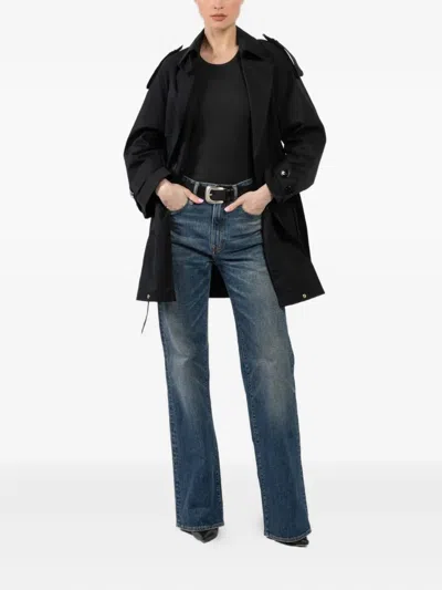 Dorothee Schumacher Belted Double-breasted Trench Coat In Black