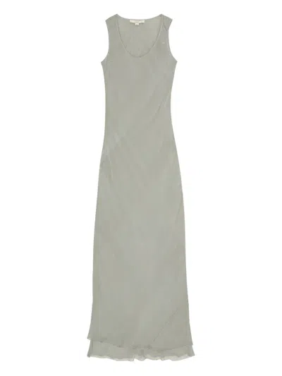 Remain Birger Christensen Slip Layered Maxi Dress In Gray