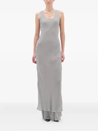 Remain Birger Christensen Slip Layered Maxi Dress In Gray