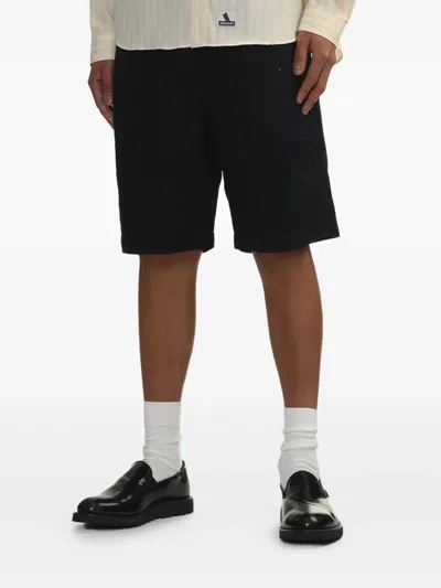 Engineered Garments Patch-pocket Cotton-linen Blend Shorts In Blue