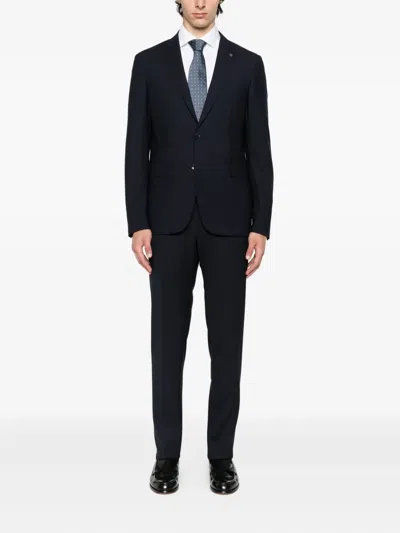 Tagliatore Single-breasted Wool Suit In Black