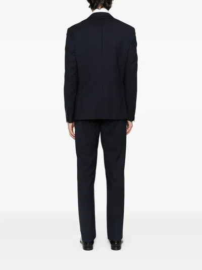 Tagliatore Single-breasted Wool Suit In Black
