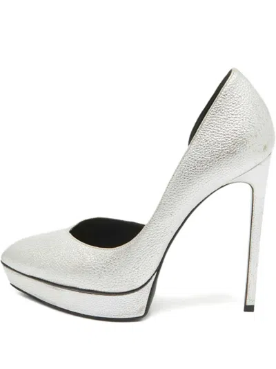 Pre-owned Saint Laurent 140mm Platform Heeled Pumps