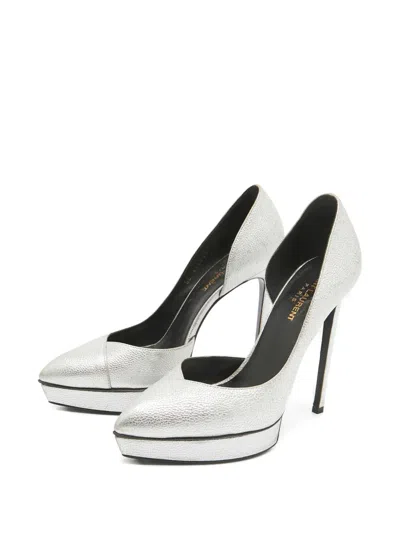 Pre-owned Saint Laurent 140mm Platform Heeled Pumps