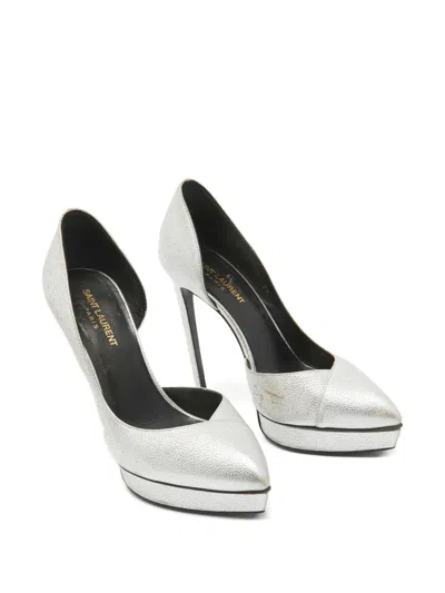 Pre-owned Saint Laurent 140mm Platform Heeled Pumps