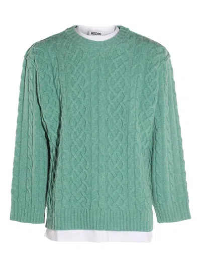 Moschino Cable Knit Crewneck Sweater