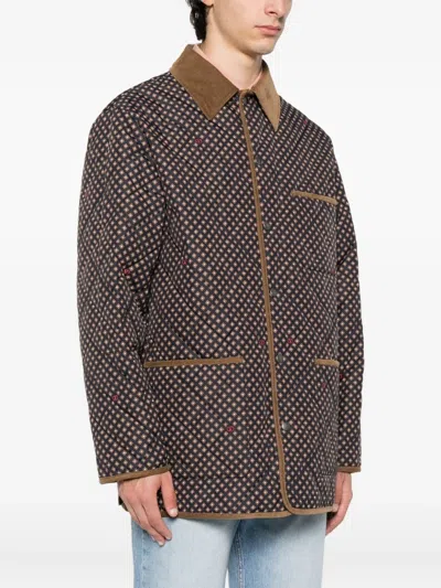 Valentino Corduroy-collar Overshirt In Brown