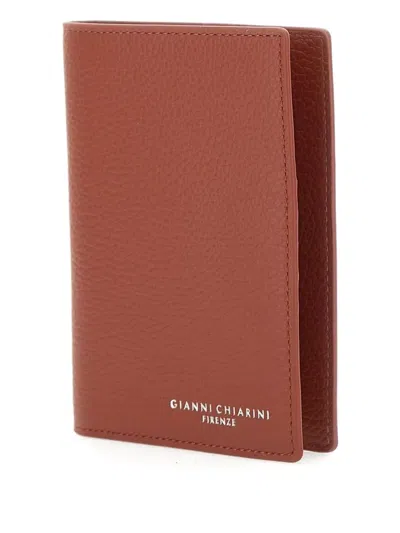 Gianni Chiarini Leather Passport Holder In Brown
