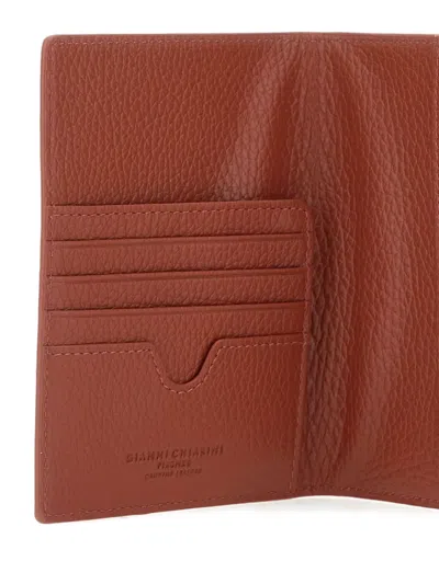 Gianni Chiarini Leather Passport Holder In Brown