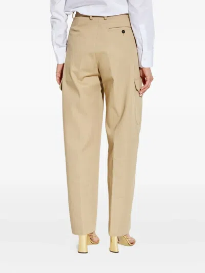 Givenchy Womens Beige Cocoon Straight-leg Cotton-wool Blend Trousers