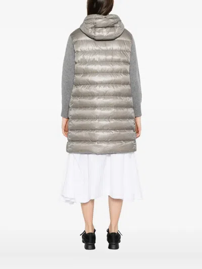 Herno Hooded Quilted Coat In Metallic