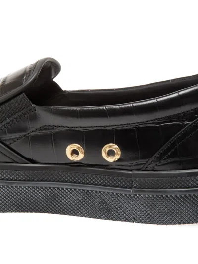 Bally Embossed Leather Slip-on Loafers
