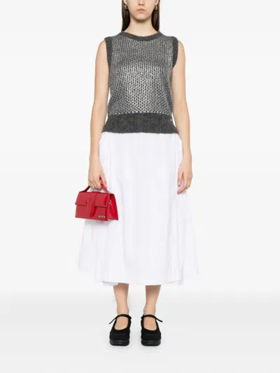 Herno Metallic-detail Knit Top In Gray