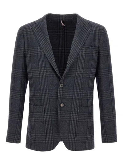 Santaniello Single-breasted Blazer In Gray