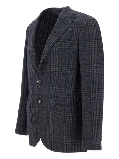 Santaniello Single-breasted Blazer In Gray