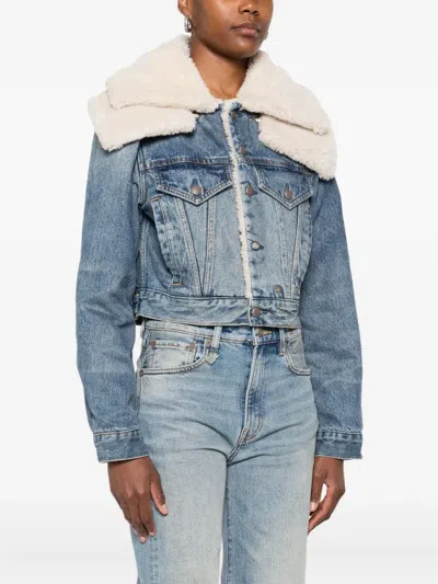R13 Sherpa-collar Denim Jacket