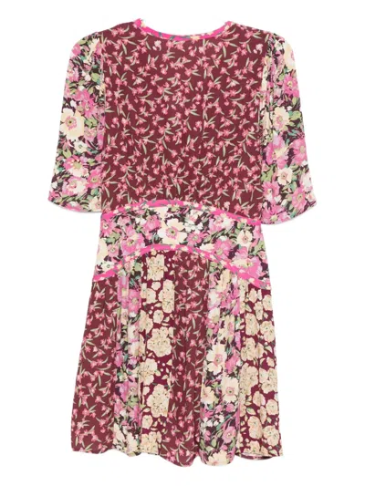 Ba&sh Indrea Floral-print Flutter-sleeve Dress In Pink