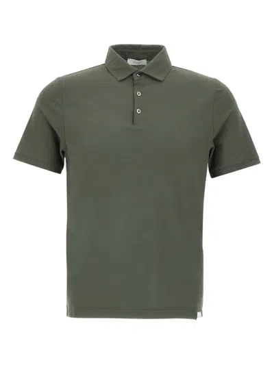 Diktat Short-sleeve Cotton Polo Shirt In Green