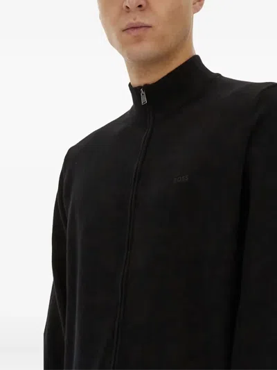 Hugo Boss Boss Shirt With Zip In Black