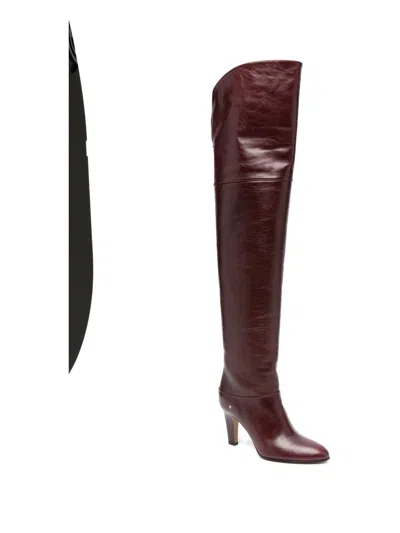 Chloé Woman Boot Burgundy Size 6 Leather