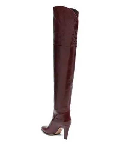Chloé Woman Boot Burgundy Size 6 Leather
