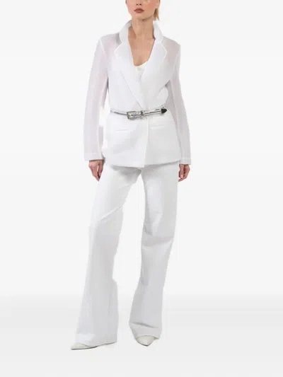 Brandon Maxwell Transluscent Buckle Belt In Silver
