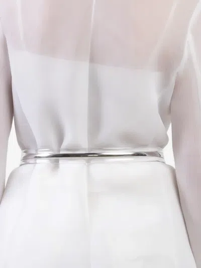 Brandon Maxwell Transluscent Buckle Belt In Silver