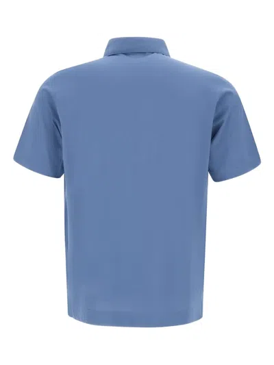 Diktat Short-sleeve Polo Shirt In Blue