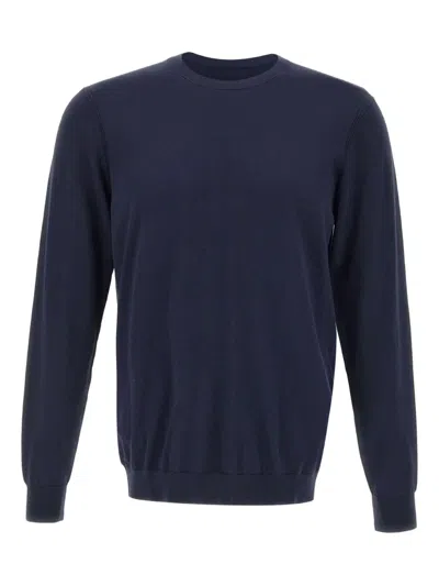 Diktat Ribbed-edge Crew-neck Sweater In Blue