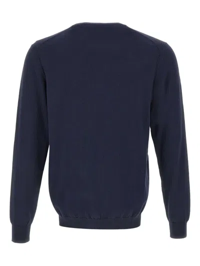 Diktat Ribbed-edge Crew-neck Sweater In Blue