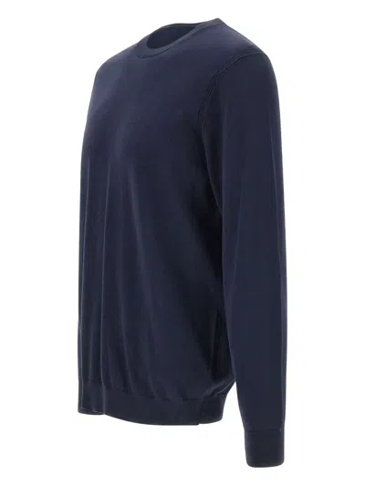 Diktat Ribbed-edge Crew-neck Sweater In Blue