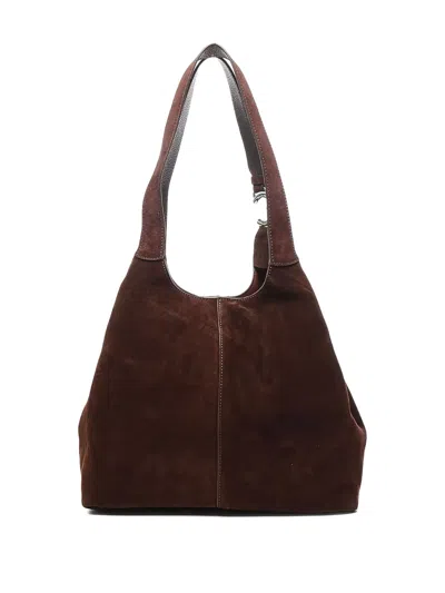 Coccinelle Structured Suede Shoulder Bag With Detachable Strap