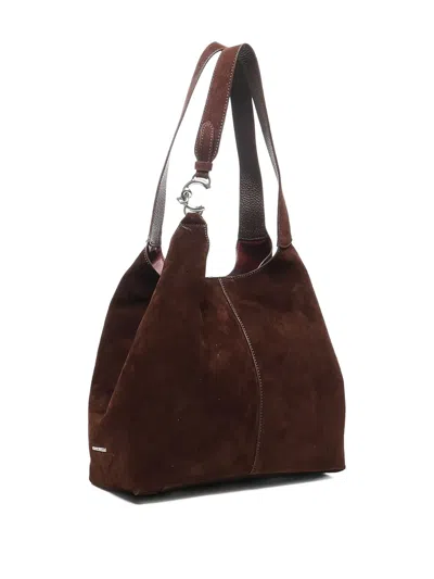 Coccinelle Structured Suede Shoulder Bag With Detachable Strap